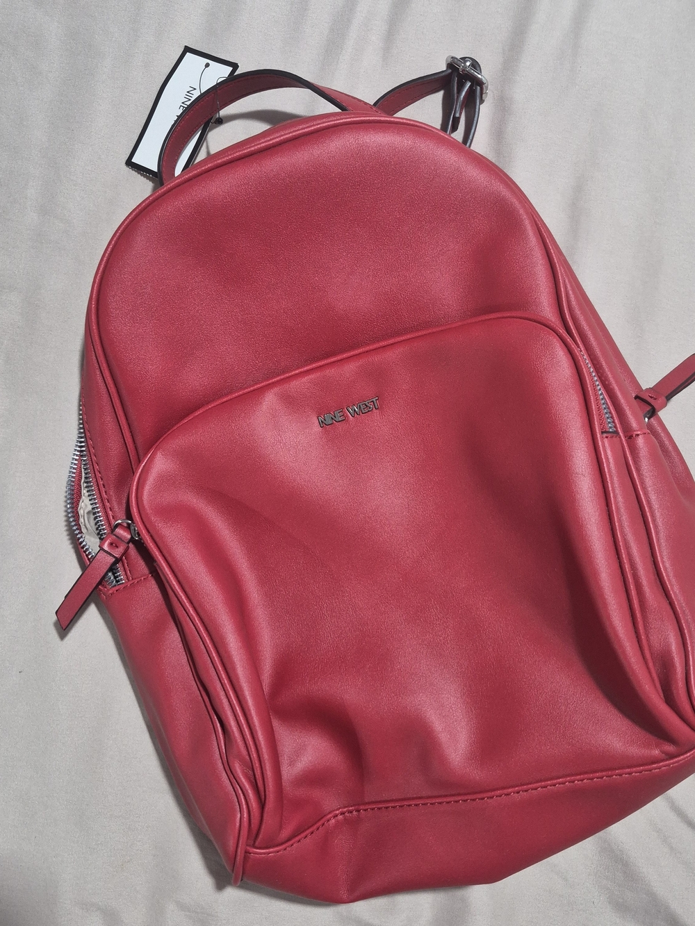 Nine West Men's Red Leather Backpack